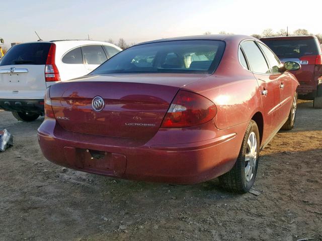 2G4WC532751347201 - 2005 BUICK LACROSSE C RED photo 4