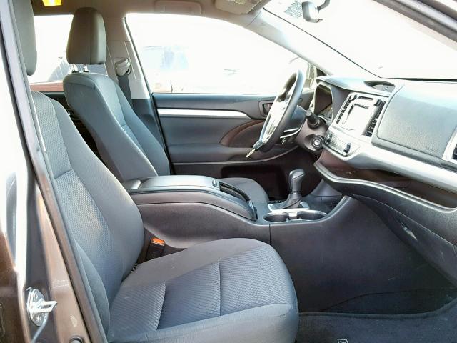 5TDZARFH3FS016186 - 2015 TOYOTA HIGHLANDER GRAY photo 5