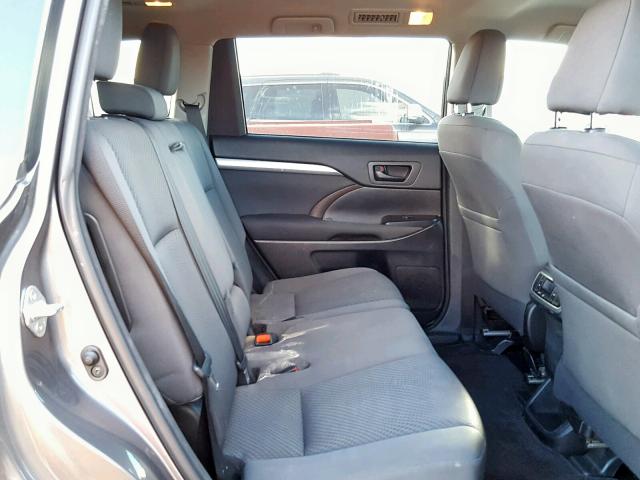 5TDZARFH3FS016186 - 2015 TOYOTA HIGHLANDER GRAY photo 6