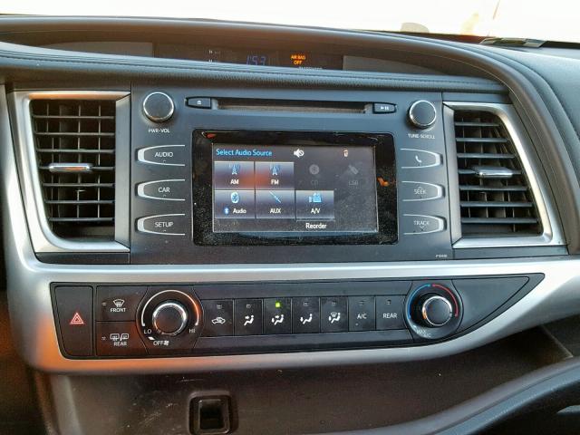 5TDZARFH3FS016186 - 2015 TOYOTA HIGHLANDER GRAY photo 9