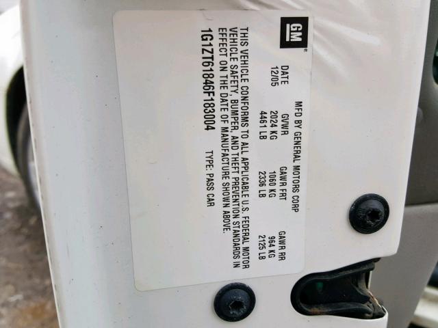 1G1ZT61846F183004 - 2006 CHEVROLET MALIBU MAX WHITE photo 10