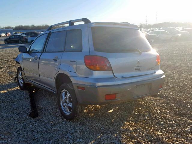 JA4LZ31FX4U038917 - 2004 MITSUBISHI OUTLANDER SILVER photo 3