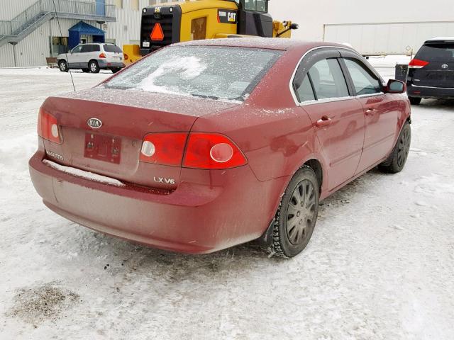 KNAGE124275140972 - 2007 KIA MAGENTIS RED photo 4