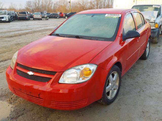 1G1AK52F557666159 - 2005 CHEVROLET COBALT RED photo 2