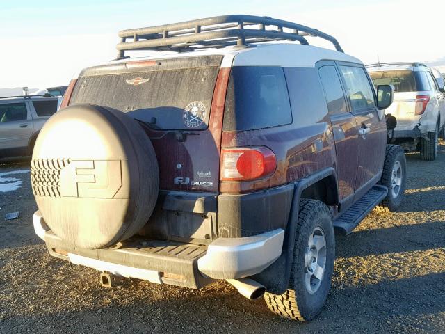 JTEBU11F680105378 - 2008 TOYOTA FJ CRUISER RED photo 4