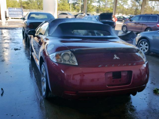 4A3AL25F37E063169 - 2007 MITSUBISHI ECLIPSE SP RED photo 3