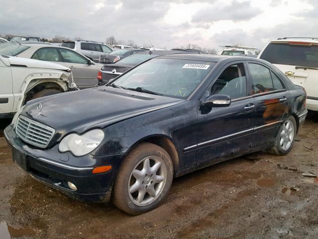 WDBRF61J72F262984 - 2002 MERCEDES-BENZ C 240 BLACK photo 2