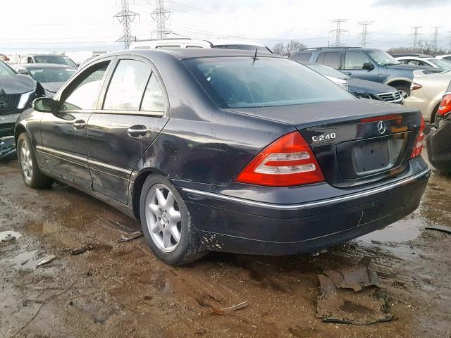 WDBRF61J72F262984 - 2002 MERCEDES-BENZ C 240 BLACK photo 3