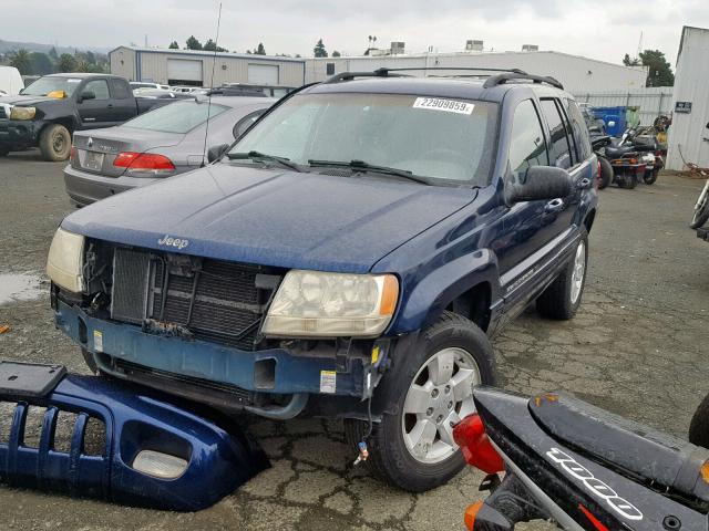 1J4GX58NX1C534186 - 2001 JEEP GRAND CHER BLUE photo 2