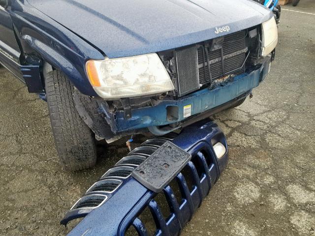 1J4GX58NX1C534186 - 2001 JEEP GRAND CHER BLUE photo 9