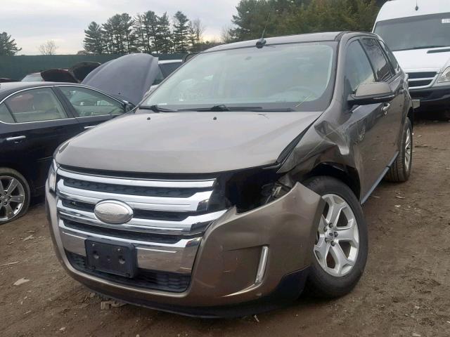 2FMDK4JC7DBE36002 - 2013 FORD EDGE SEL BROWN photo 2