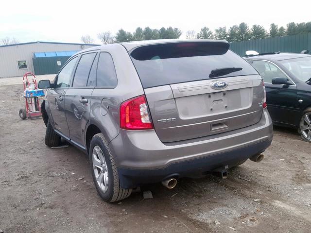 2FMDK4JC7DBE36002 - 2013 FORD EDGE SEL BROWN photo 3