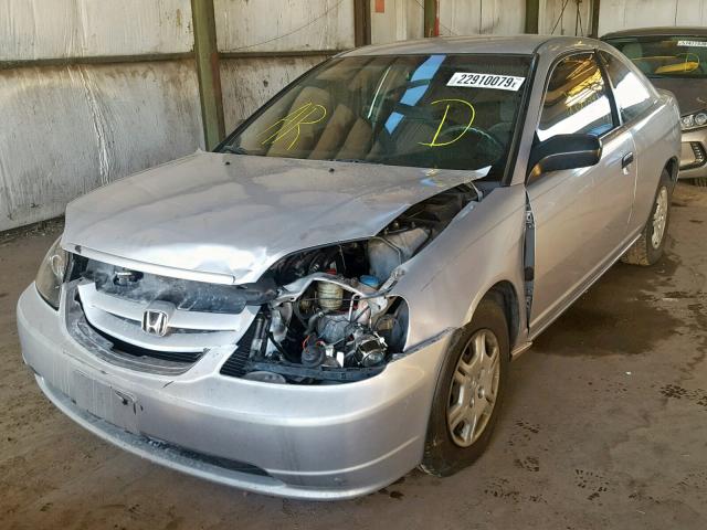 1HGEM21232L052845 - 2002 HONDA CIVIC DX SILVER photo 2