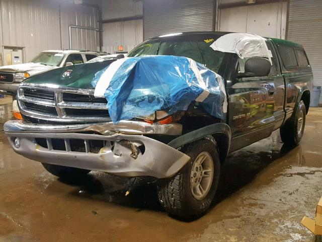 1B7GG22N6YS518063 - 2000 DODGE DAKOTA GREEN photo 2