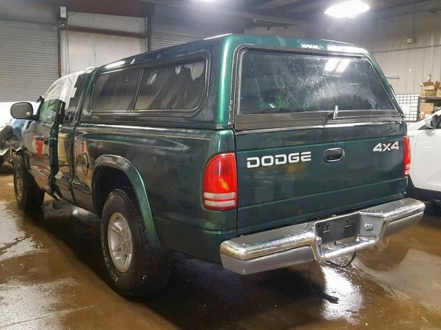 1B7GG22N6YS518063 - 2000 DODGE DAKOTA GREEN photo 3