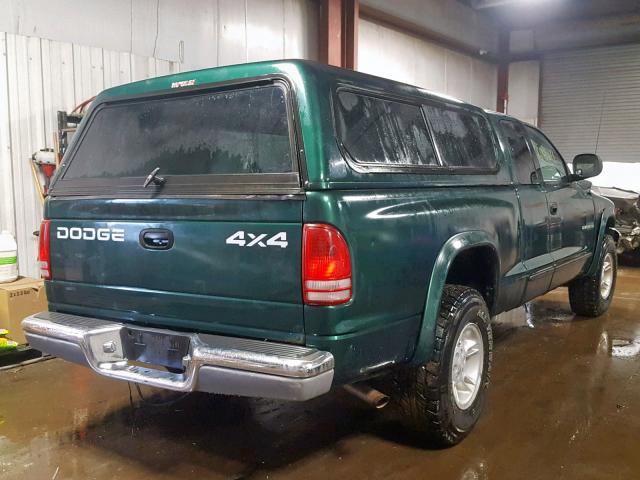 1B7GG22N6YS518063 - 2000 DODGE DAKOTA GREEN photo 4