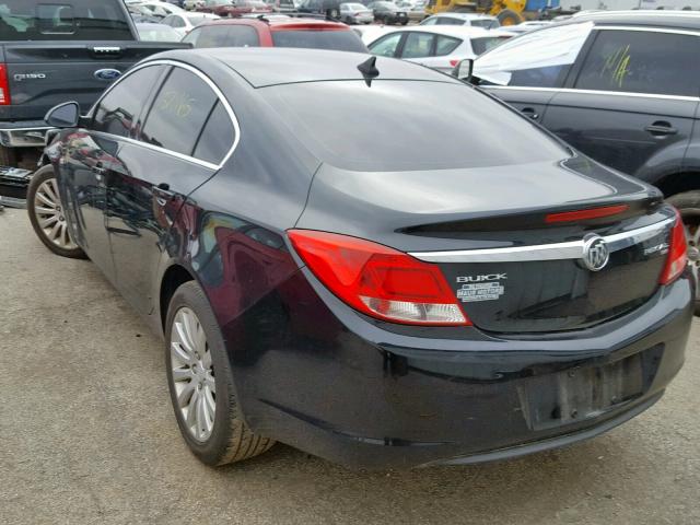 2G4GN5EC7B9177990 - 2011 BUICK REGAL CXL BLACK photo 3