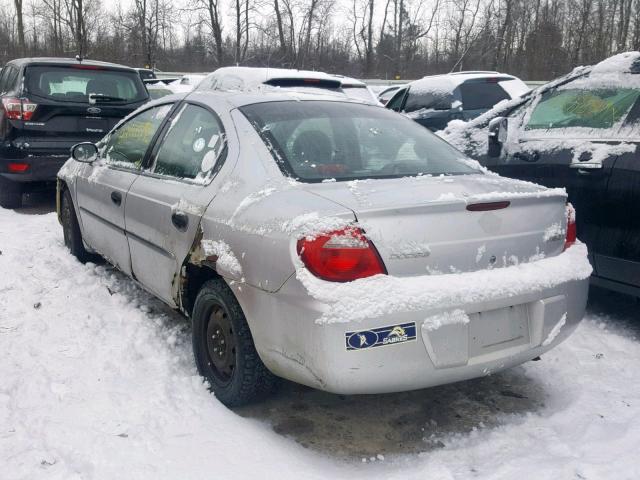 1B3ES26C14D612897 - 2004 DODGE NEON BASE SILVER photo 3