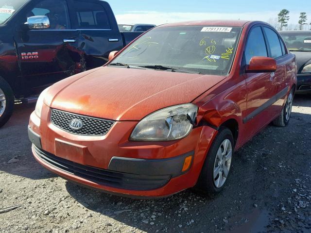 KNADE123876197181 - 2007 KIA RIO BASE RED photo 2