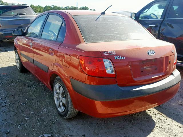 KNADE123876197181 - 2007 KIA RIO BASE RED photo 3