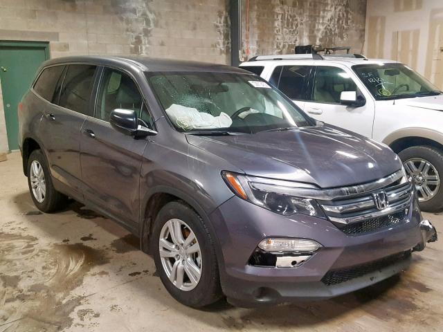 5FNYF6H1XJB067824 - 2018 HONDA PILOT LX GRAY photo 1