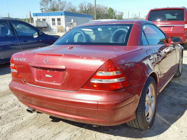 WDBKK65F51F222257 - 2001 MERCEDES-BENZ SLK 320 BURGUNDY photo 4