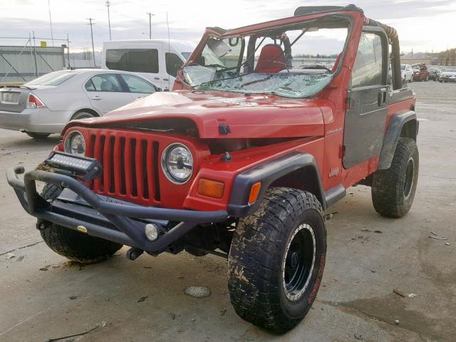 1J4FY29P4WP748324 - 1998 JEEP WRANGLER / RED photo 2