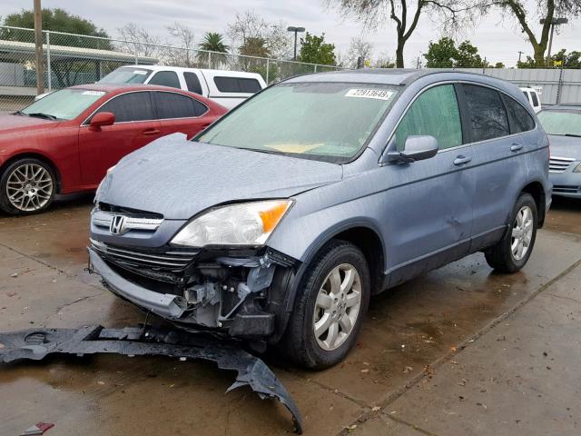 JHLRE38758C057755 - 2008 HONDA CR-V EXL BLUE photo 2