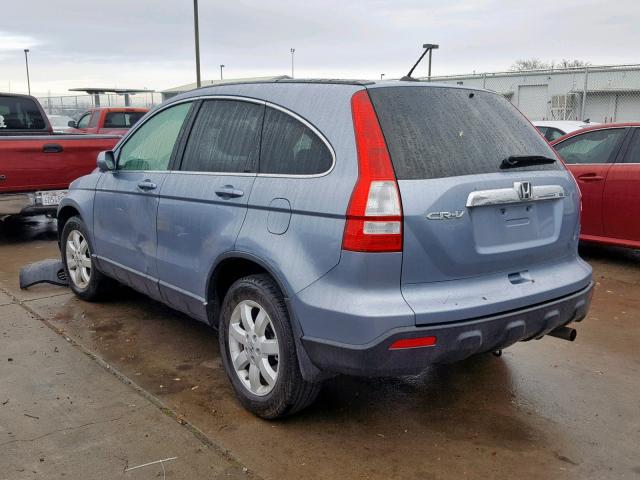 JHLRE38758C057755 - 2008 HONDA CR-V EXL BLUE photo 3