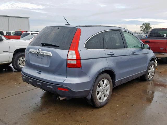 JHLRE38758C057755 - 2008 HONDA CR-V EXL BLUE photo 4