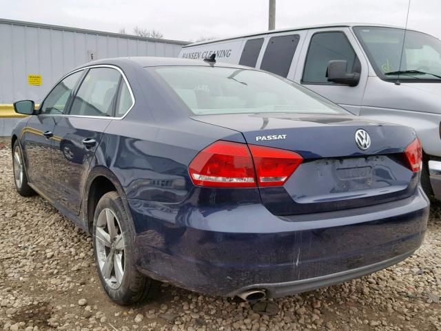 1VWBH7A33CC077478 - 2012 VOLKSWAGEN PASSAT SE BLUE photo 3