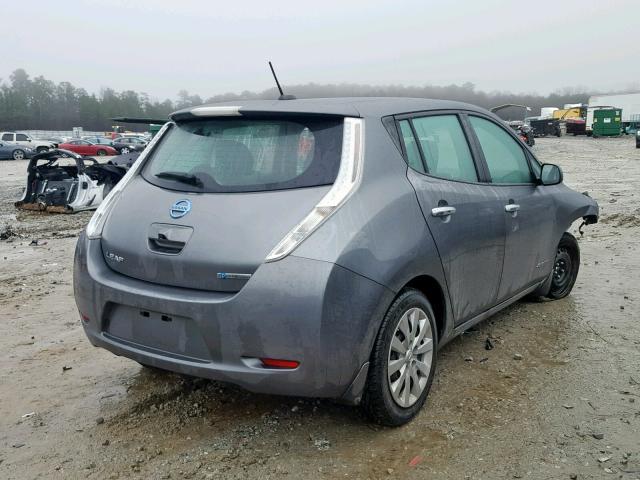 1N4AZ0CP0FC319186 - 2015 NISSAN LEAF S GRAY photo 4