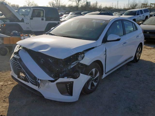 KMHC75LC6JU086836 - 2018 HYUNDAI IONIQ SEL WHITE photo 2