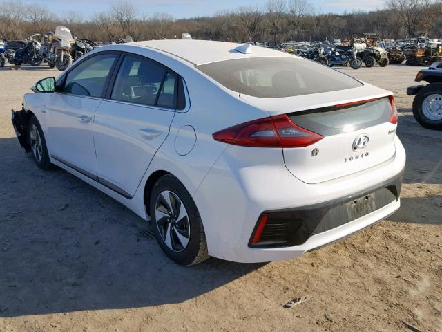 KMHC75LC6JU086836 - 2018 HYUNDAI IONIQ SEL WHITE photo 3