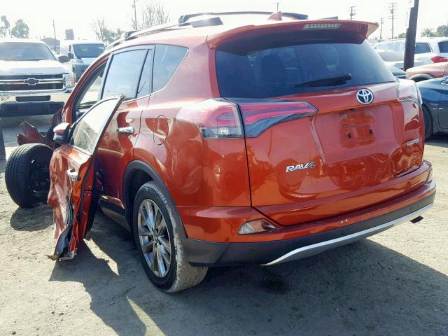 JTMYFREV8GJ085524 - 2016 TOYOTA RAV4 LIMIT ORANGE photo 3