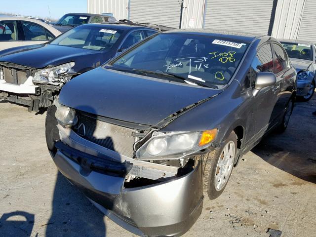 2HGFA16588H335791 - 2008 HONDA CIVIC LX GRAY photo 2