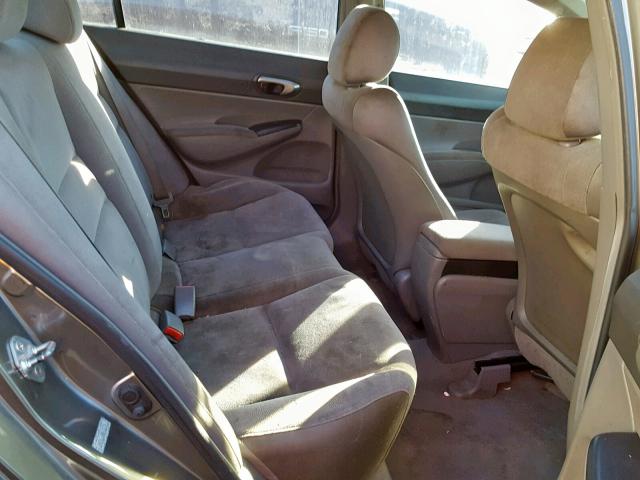 2HGFA16588H335791 - 2008 HONDA CIVIC LX GRAY photo 6