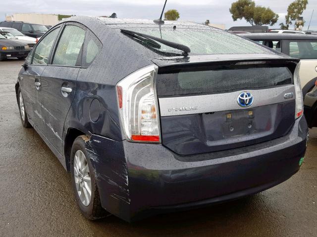 JTDKN3DP1C3026564 - 2012 TOYOTA PRIUS PLUG CHARCOAL photo 3