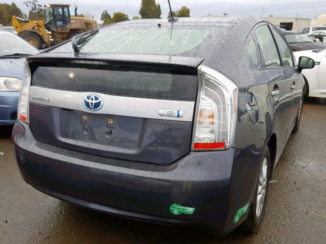 JTDKN3DP1C3026564 - 2012 TOYOTA PRIUS PLUG CHARCOAL photo 4