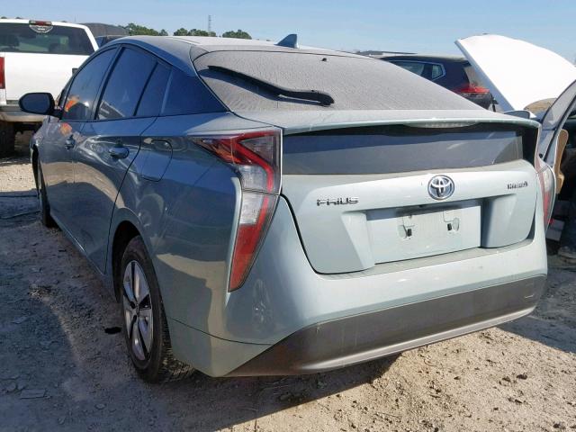 JTDKARFU4G3014240 - 2016 TOYOTA PRIUS GREEN photo 3