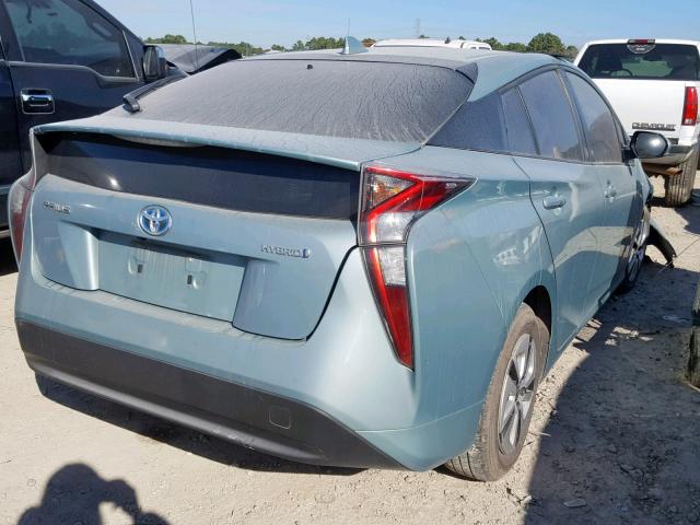 JTDKARFU4G3014240 - 2016 TOYOTA PRIUS GREEN photo 4