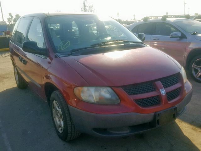 1B4GP15B02B653376 - 2002 DODGE CARAVAN EC RED photo 1