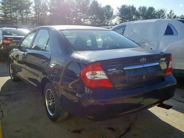 4T1BE32K72U102123 - 2002 TOYOTA CAMRY LE Черный фото 3