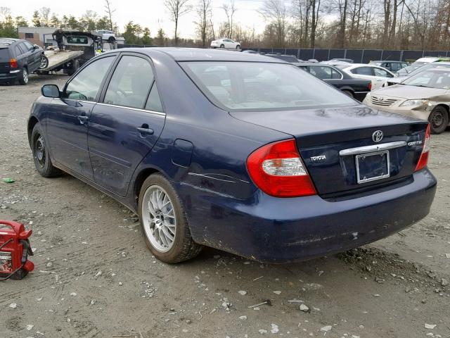 4T1BE32K32U589174 - 2002 TOYOTA CAMRY LE BLUE photo 3