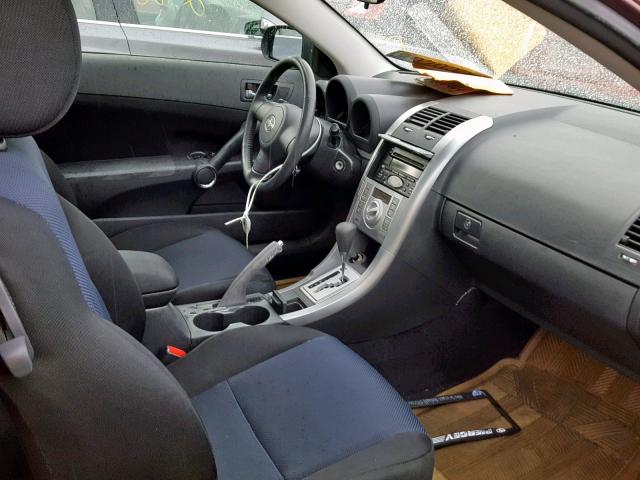 JTKDE177150051275 - 2005 TOYOTA SCION TC მუქწითელი ფოტო 5
