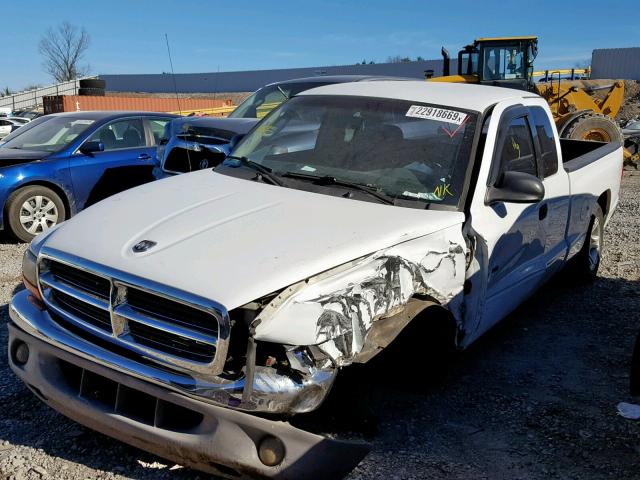 1B7GL22N21S226735 - 2001 DODGE DAKOTA WHITE photo 2