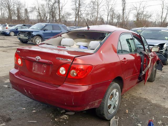 2T1BR30E57C825902 - 2007 TOYOTA COROLLA CE BURGUNDY photo 4