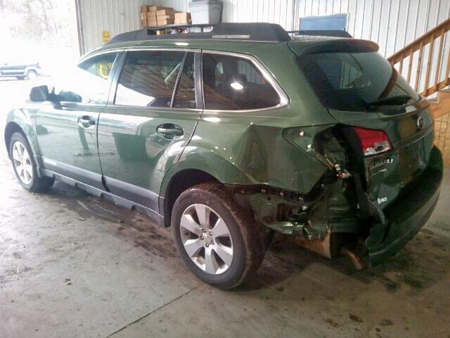 4S4BRBCCXA3320521 - 2010 SUBARU OUTBACK 2. GREEN photo 3