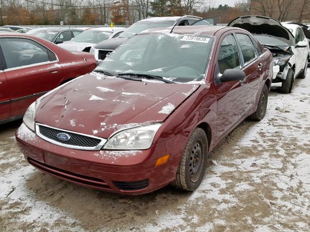 1FAFP34N67W338884 - 2007 FORD FOCUS ZX4 BURGUNDY photo 2