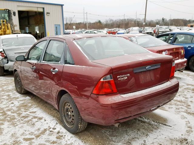 1FAFP34N67W338884 - 2007 FORD FOCUS ZX4 BURGUNDY photo 3